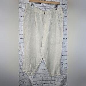 Madewell | Linen Blend Elastic Waist Track Trousers‎ in Natural XL